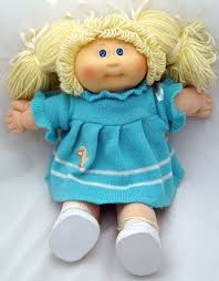 Very unhappy with this cabbage patch doll. Cabbage Patch Doll Vintage Coleco 1985 Blonde Hair Blue Eyes Knit Duck Dress Cabbagepatchkids Dolls Cabbage Patch Dolls Cabbage Patch Babies Knit Duck