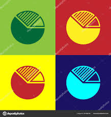Color Pie Chart Infographic Icon Isolated On Color