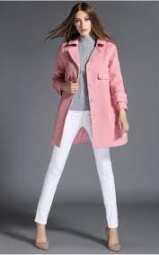 Winter Fashion Design Pink Women Coat