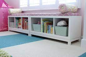 Ottomans can add storage and a footrest to chairs that do not recline. 15 Real Life Storage Solutions For Kids Rooms Girls Bedroom Storage Storage Kids Room Kids Storage Bench