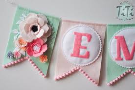 personalized felt baby pennant banner