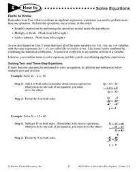 Pre Algebra Solving Equations Worksheet