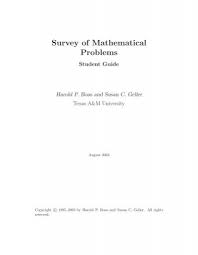 Survey Of Mathematical Problems Simon