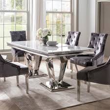 There are 132648 dining room table for sale on. Ernest 8 Person Dining Table Stainless Steel Marble Top Dining Tables Meubles