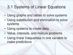 Ppt 3 1 Systems Of Linear Equations