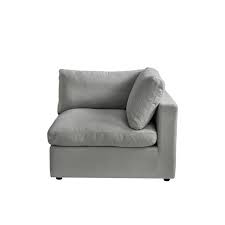 Grey Linen Modular Right Arm Sofa Seat