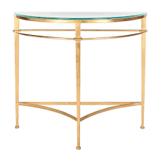 gl top demilune console table