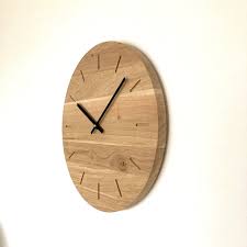 Modern Wall Clock Made Of Oak Slot
