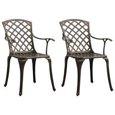 Vidaxl Patio Chairs 2 Pcs Cast Aluminum