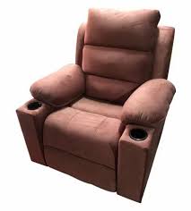 manual brown cup holder recliner chair