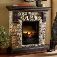 Faux Stone Electric Fireplace Rustic