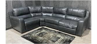 lucca grey lhf leather corner sofa