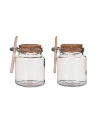 glass storage jars set of two