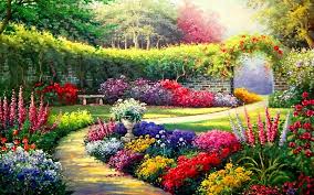 Sun Flower Garden Art Hd Wallpaper