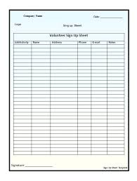 Word Template Sign Up Sheet Metabots Co