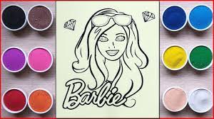 TÔ MÀU TRANH CÁT BÚP BÊ BARBIE - Colored sand painting Barbie doll toys -  Đồ chơi trẻ em Chim Xinh - YouTube