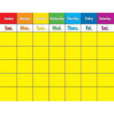 Weekly Time Table Chart