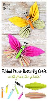 Folded Paper Butterfly Craft For Kids Buggy And Buddy