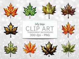 Maple Leaves Stained Glass Cliparts