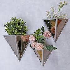 Wall Mounted Mirrored Frame Vases