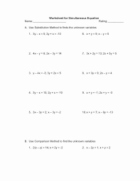 Substitution Method Worksheet Answers