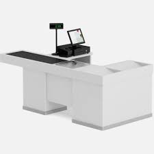 Cash register desk or checkout counter at grocery store. Cashier Desk 3d Model