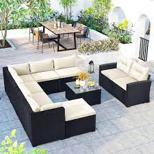 Outdoor Patio Wicker Conversation Set