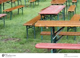 Spaces Empty Tables And Benches On A