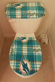 Miami Dolphins Plaid Fleece Toilet Tank