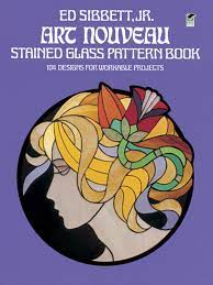 art nouveau stained glass pattern book