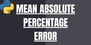 mape mean absolute percene error