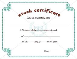 Stock Certificate Template Velorunfestival Com