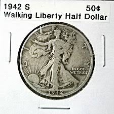 1942 S Walking Liberty Half Dollar Coin Value Prices Photos