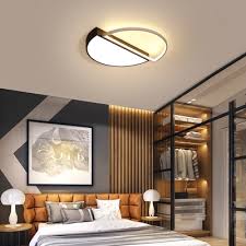 Acrylic Semicircle Flush Mount Light Fixture Bedroom Office Led Modern Ceiling Lamp In Black White Beautifulhalo Com