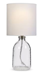 Canvas White Linen Shade Glass Accent