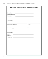 Business Requirements Document Template Word Business Requirements