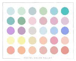 vector set pastel color palette in rgb