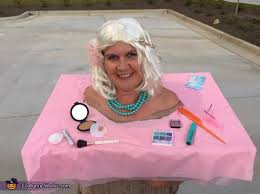 barbie makeup head costume no sew diy