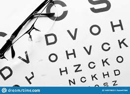 Eye Glasses On Eyesight Test Chart Ortometric Table