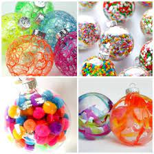 clear plastic or glass ornaments