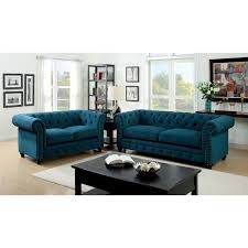 stanford dark teal sofa set for