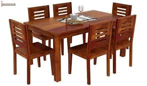 wooden street 6 seater dining table