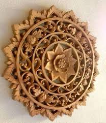 Lotus Flower Wood Wall Art Sculpture