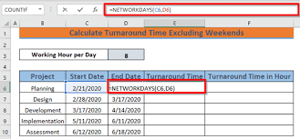 in excel excluding weekends