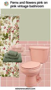 to decorate an all pink tile bathroom