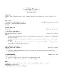Examples Of College Student Resumes With No Work Experience Sample