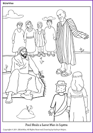 The man's healing demonstrated that jesus' power was now working through his disciples.peter and john heal a lame man coloring page. Coloring Paul Heals A Lame Man Kids Korner Biblewise