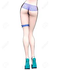 3D Render Sexy Anime Woman Slim Female Legs.Blue Pants.Lace Garter On Leg.Intimate  Collection Of Underwear.Cartoon, Comics, Sketch, Drawing, Manga Isolated  Illustration.Conceptual Fashion Art. Stock Photo, Picture and Royalty Free  Image. Image 137659517.