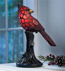 Cardinal Stained Glass Lamp
