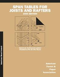 span tables for joists and rafters